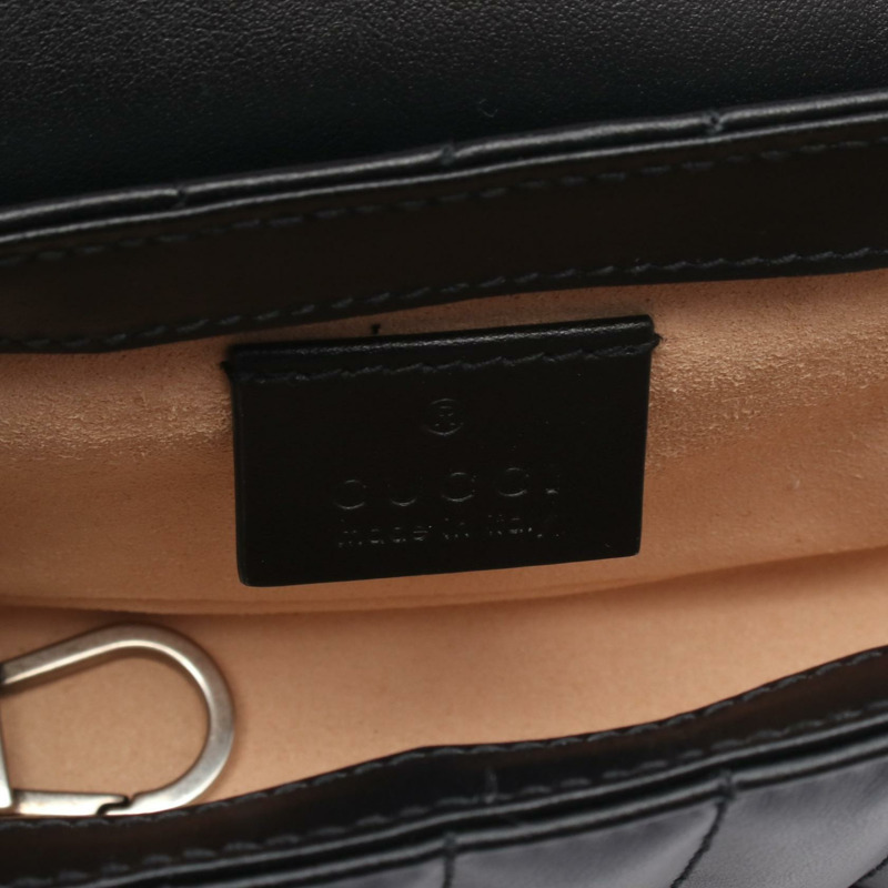 GUCCI GG Marmont 超迷你鏈條單肩斜背包 476433 皮革 二手-3