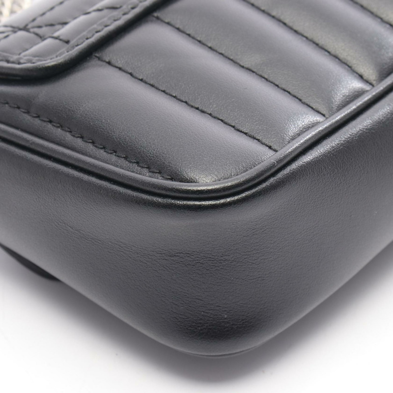 GUCCI GG Marmont 超迷你鏈條單肩斜背包 476433 皮革 二手-4