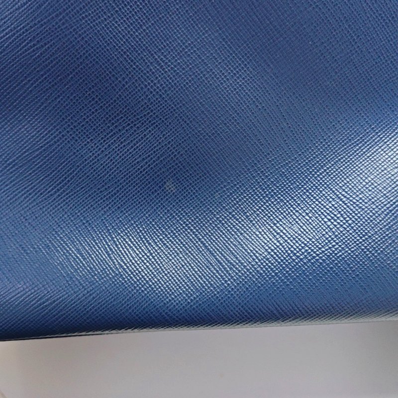 PRADA Galleria大號深藍色牛皮徽標十字紋殺手包單肩包手提包斜挎包金色五金可拆卸肩帶-8