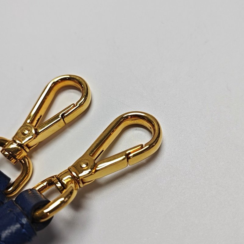 PRADA Galleria大號深藍色牛皮徽標十字紋殺手包單肩包手提包斜挎包金色五金可拆卸肩帶-16