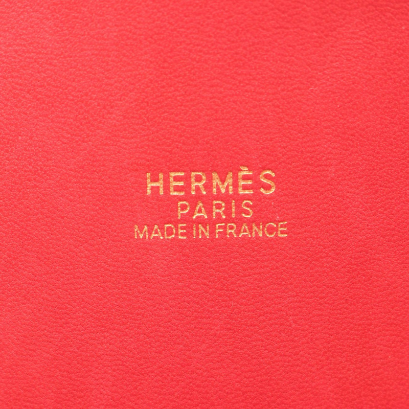 愛馬仕 Bolide 37 肩背包，G Fjord 皮革，胭脂紅，二手，金色五金-3