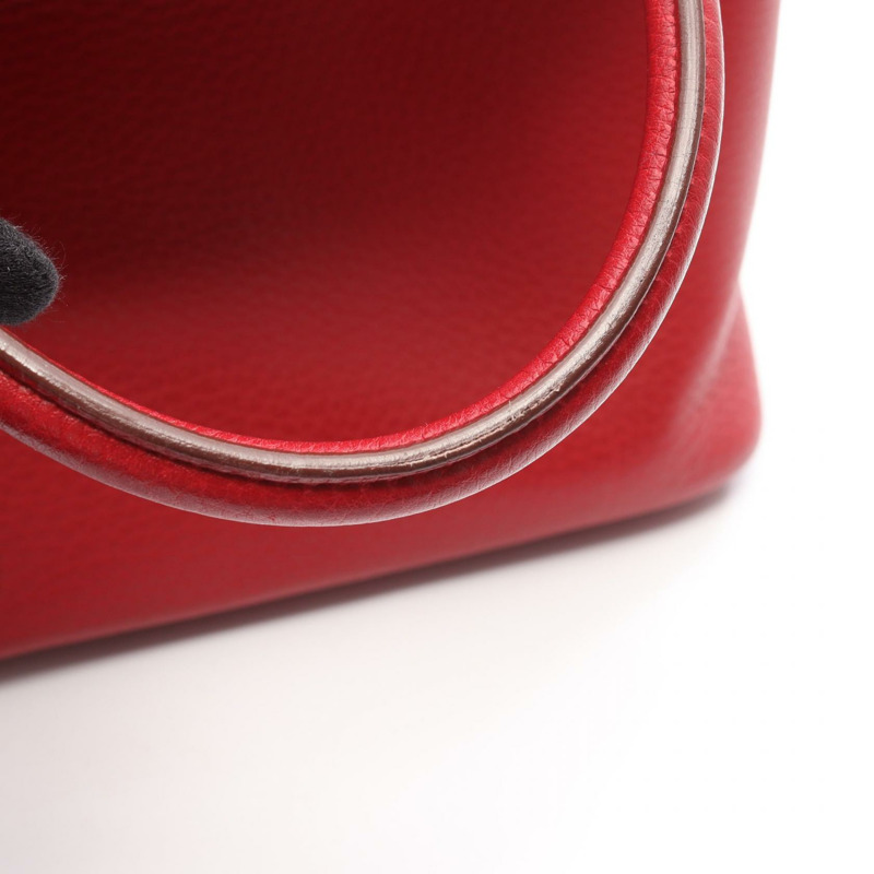 愛馬仕 Bolide 37 肩背包，G Fjord 皮革，胭脂紅，二手，金色五金-9