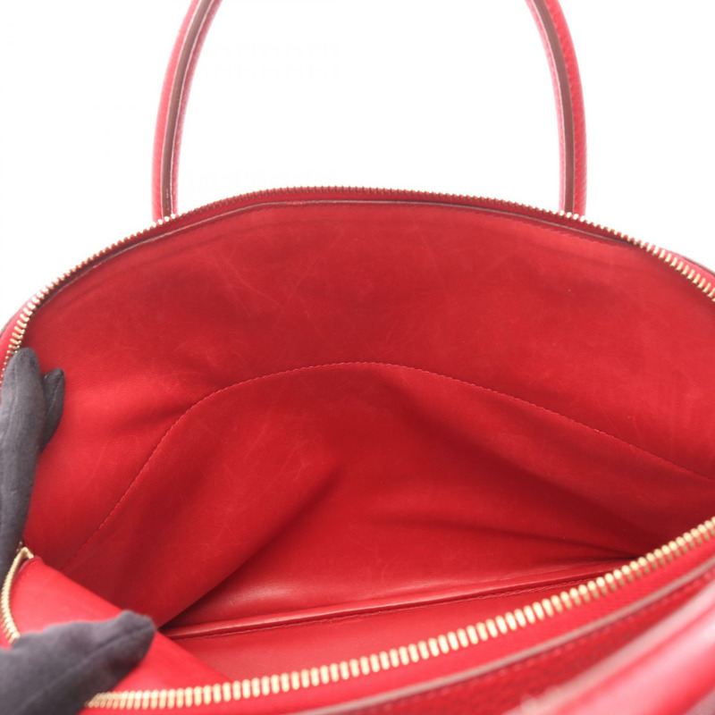 愛馬仕 Bolide 37 肩背包，G Fjord 皮革，胭脂紅，二手，金色五金-11