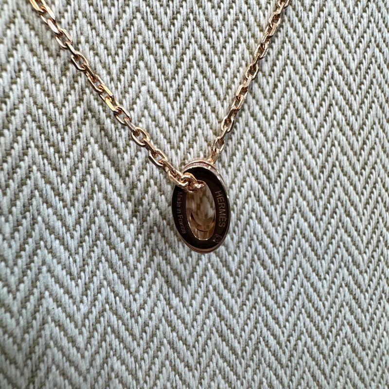 愛馬仕近新限定雙色pop h項鍊Hermes馬卡龍粉拼色Mini POP H項鍊 H100066FO-5