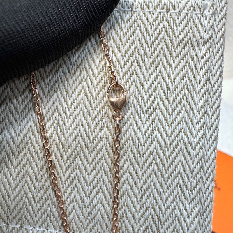 愛馬仕近新限定雙色pop h項鍊Hermes馬卡龍粉拼色Mini POP H項鍊 H100066FO-9