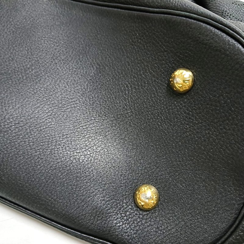 LOUIS VUITTON MAHINA黑色牛皮老花手提包單肩包金色五金-12