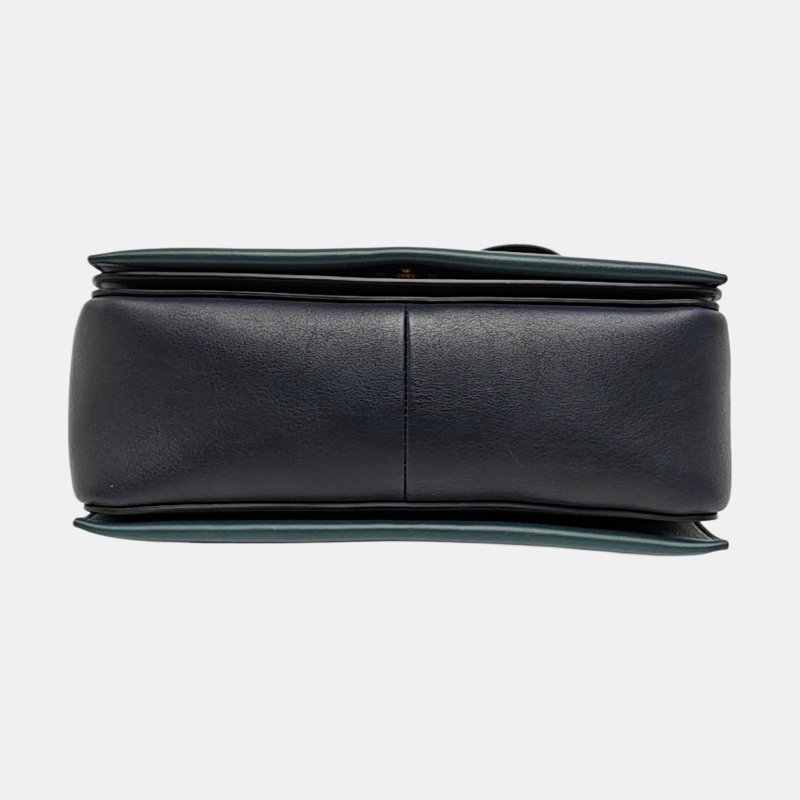 CELINE FRAME中號拼色牛皮單肩包手提包金色五金-5