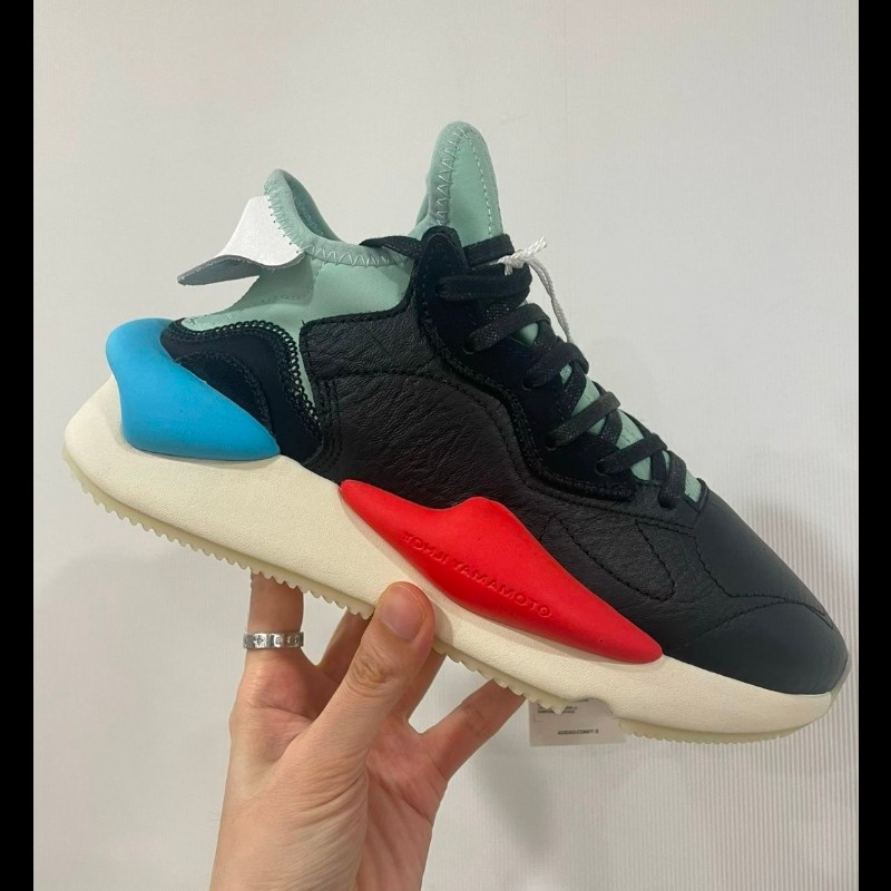Y-3 Kaiwa 皮革運動鞋 藍紅黑款 UK5碼-2