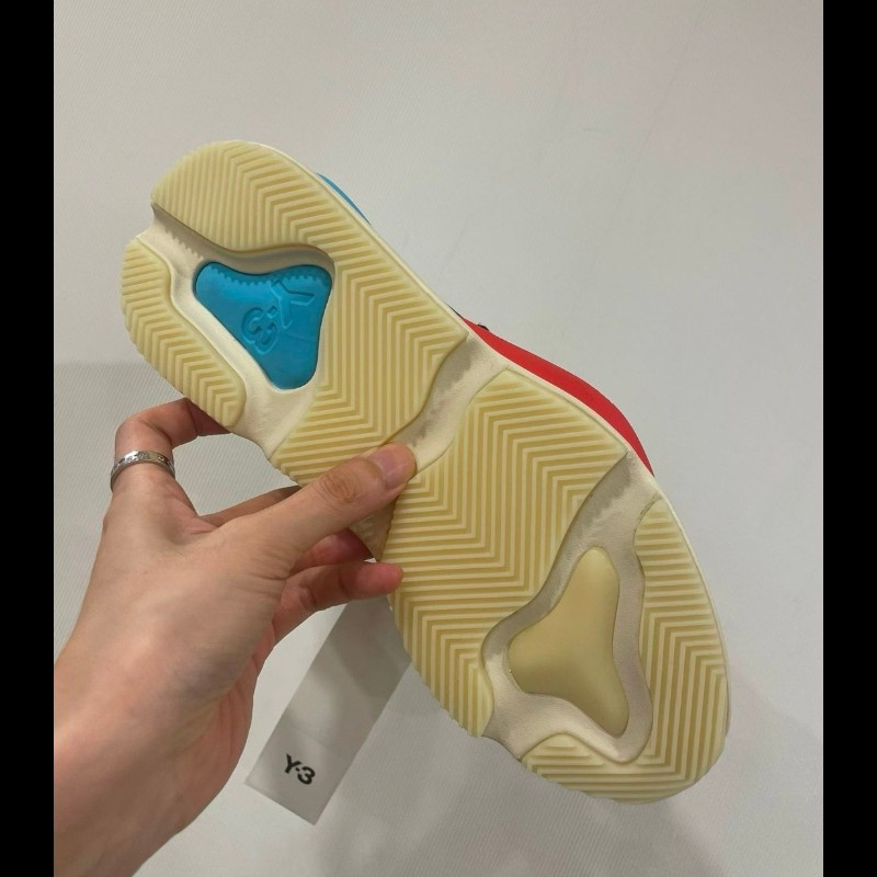 Y-3 Kaiwa 皮革運動鞋 藍紅黑款 UK5碼-3