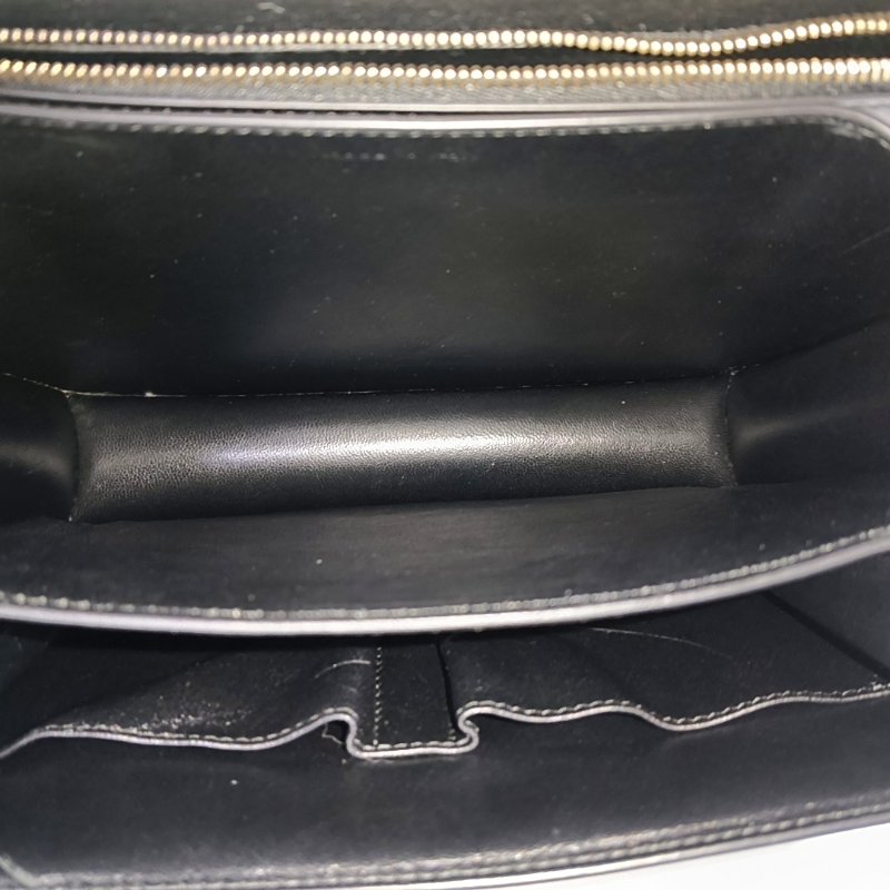 CELINE CLASSIC BOX中號黑色牛皮豆腐包單肩包斜挎包金色五金可拆卸肩帶-6