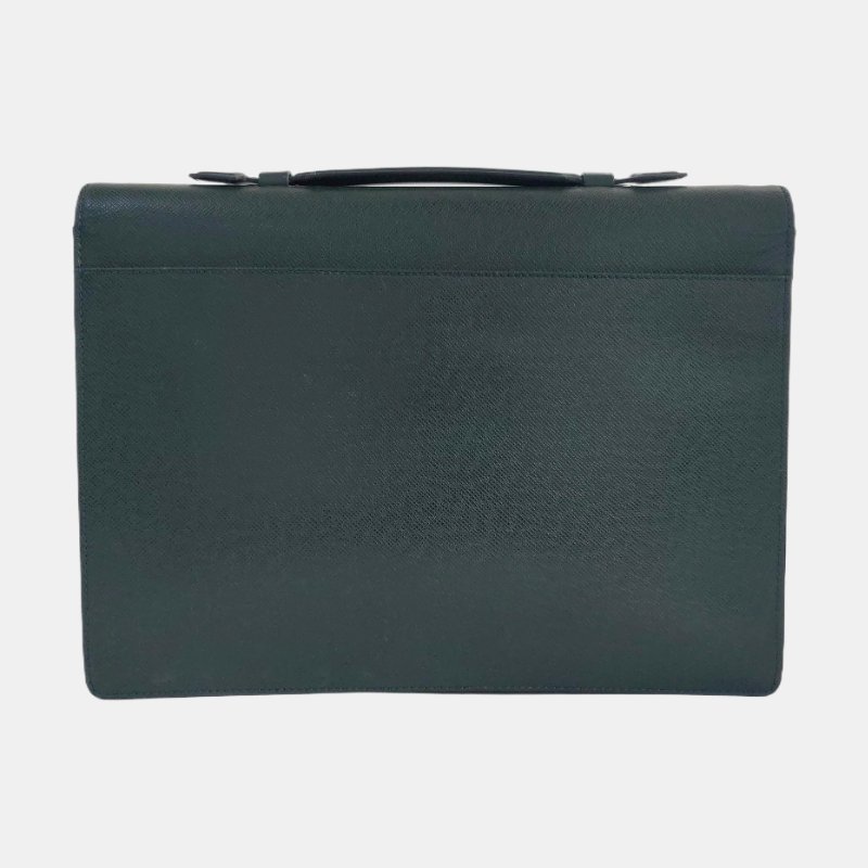 LOUIS VUITTON KOURAD綠色牛皮手提包金色五金中古款-4