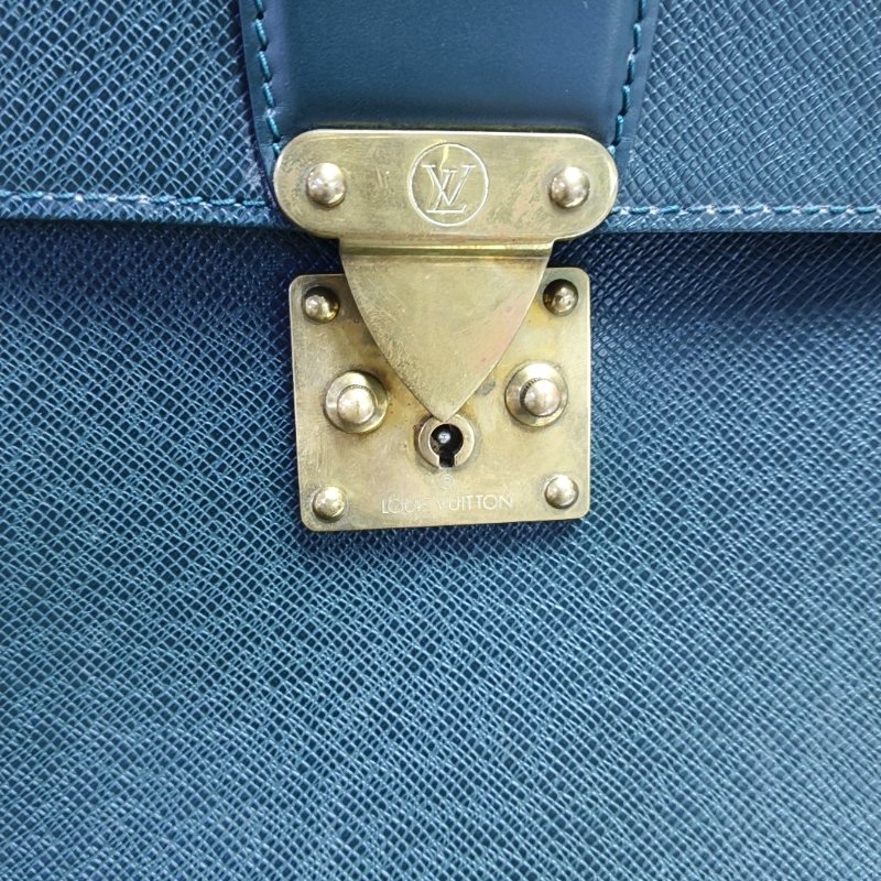 LOUIS VUITTON KOURAD綠色牛皮手提包金色五金中古款-7