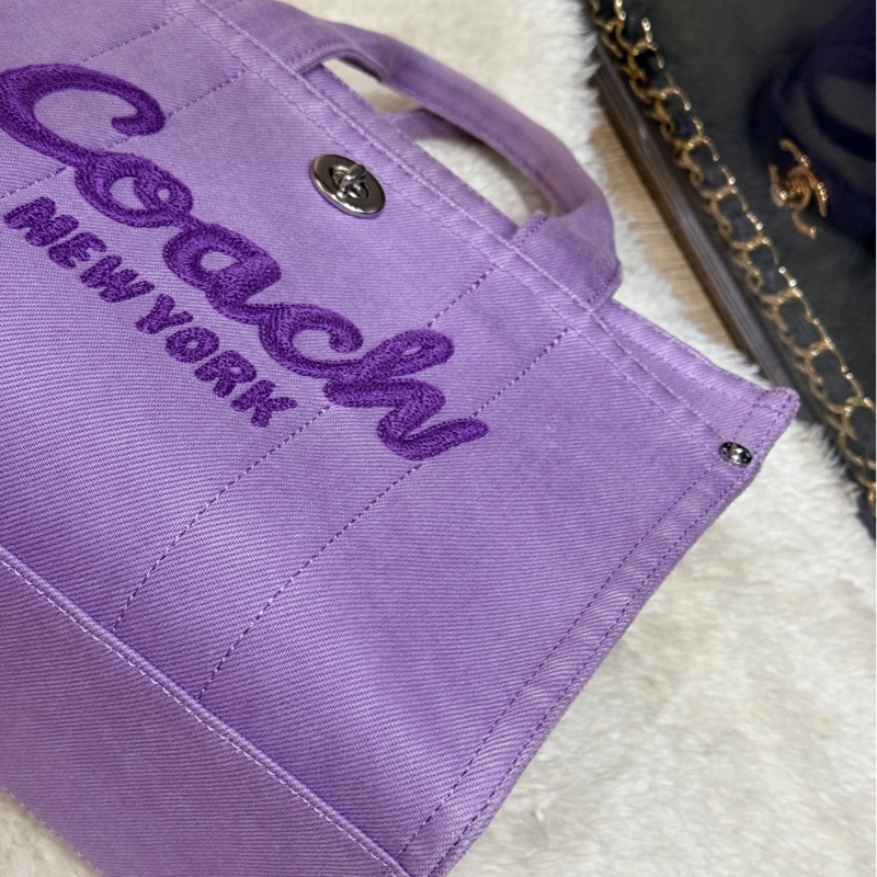 COACH牛仔 斜背包 托特 薰衣草紫 💜紫色控不能錯過的美包-20