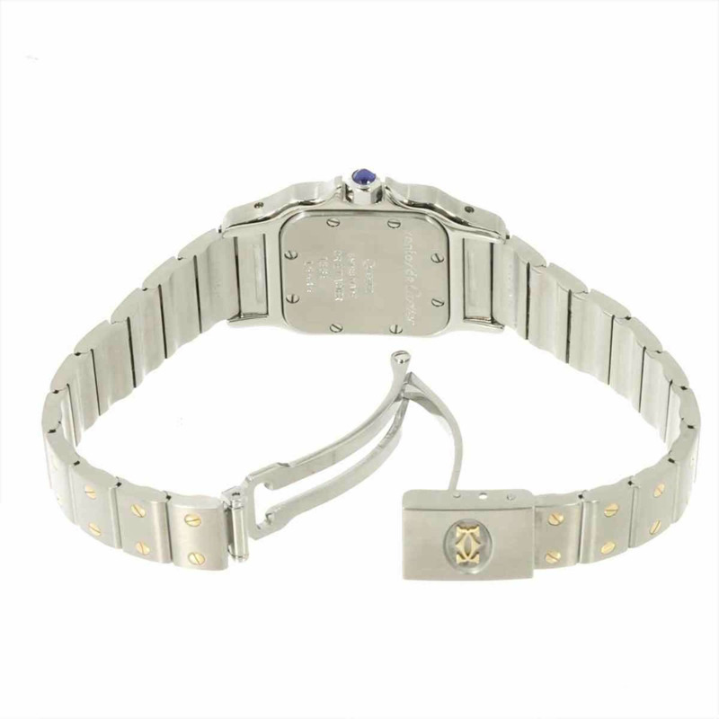 卡地亞 Santos Galbee SM W20012C4 雙色女錶，象牙色錶殼搭配 18K 黃金，石英機芯-4