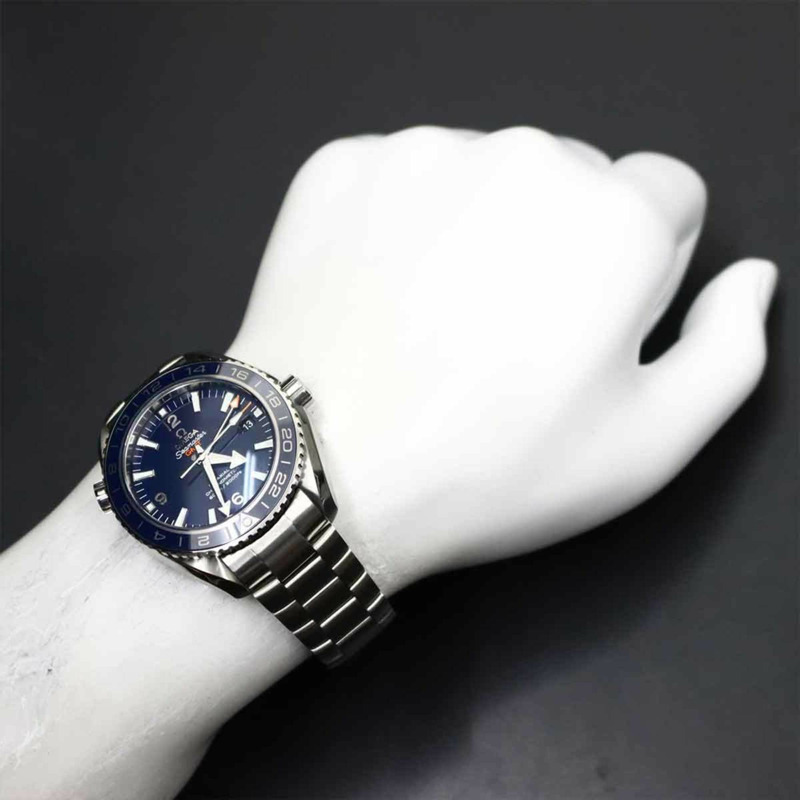 歐米茄海馬系列同軸海洋宇宙GMT腕錶 232 90 44 22 03 001 男士腕錶，附日期顯示，藍色錶盤，自動上鍊-3