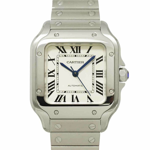 卡地亞 Santos de MM WSSA0010 男士銀色自動腕錶