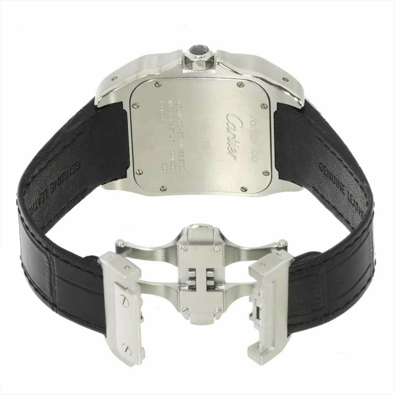 卡地亞 Santos 100 LM W20076X8 男士銀色自動腕錶-3