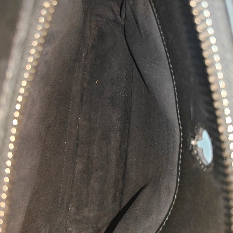 FENDI Dotcom黑色牛皮絎縫單肩包斜挎包銀色五金子袋可拆卸肩帶配件齊全-6