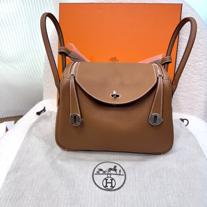 全新愛馬仕經典lindy26 Hermes金棕配銀T/C皮lindy26 H073428CK-7