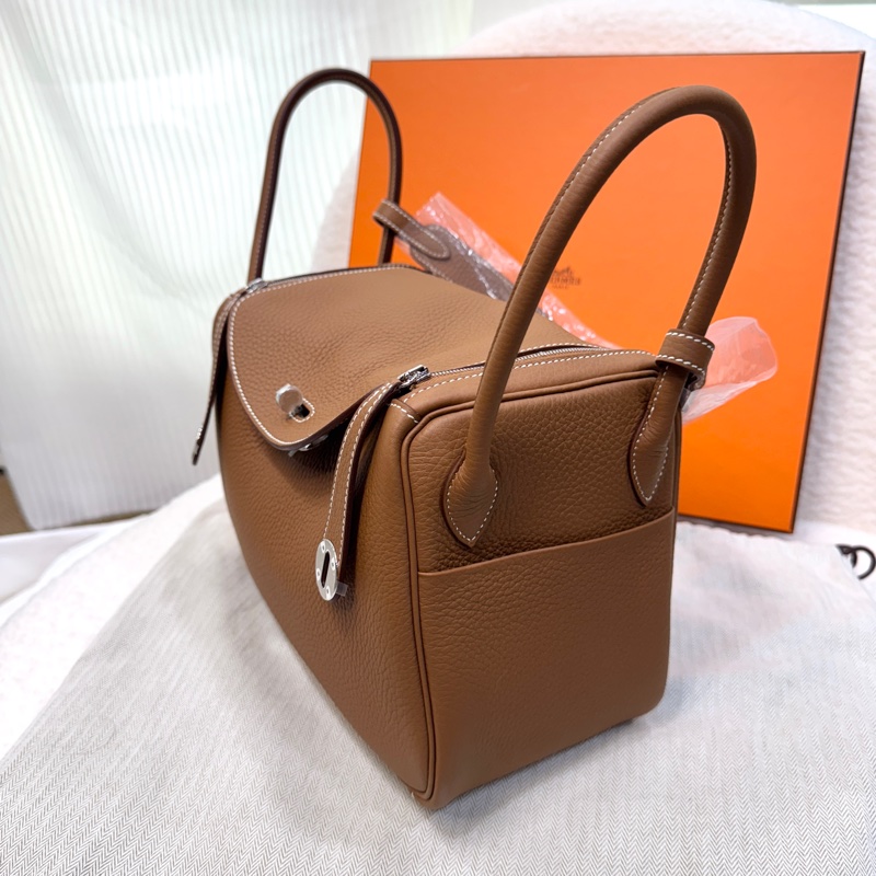 全新愛馬仕經典lindy26 Hermes金棕配銀T/C皮lindy26 H073428CK-8