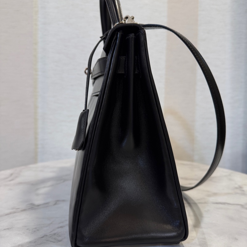 Hermes 黑Box皮銀釦Kelly 32-2