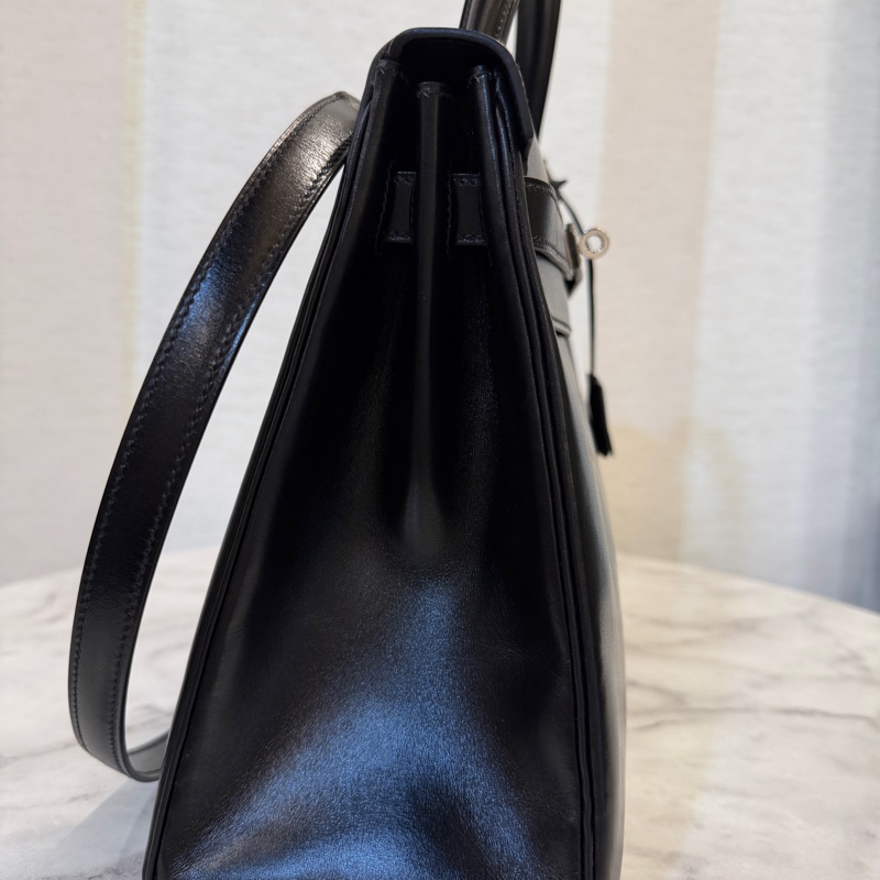 Hermes 黑Box皮銀釦Kelly 32-3
