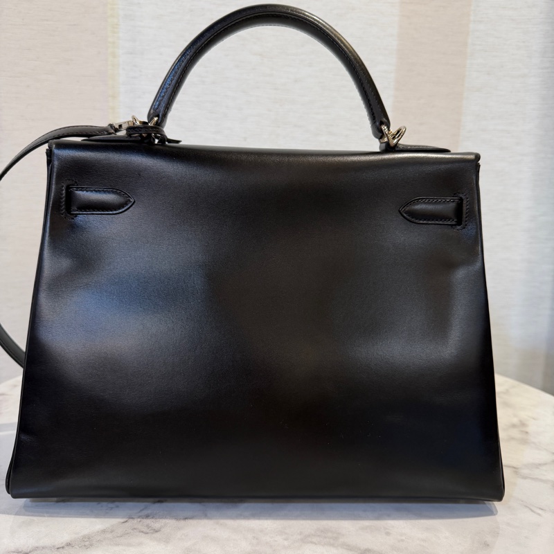 Hermes 黑Box皮銀釦Kelly 32-4