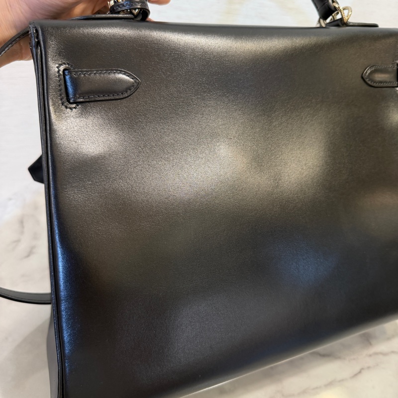 Hermes 黑Box皮銀釦Kelly 32-5