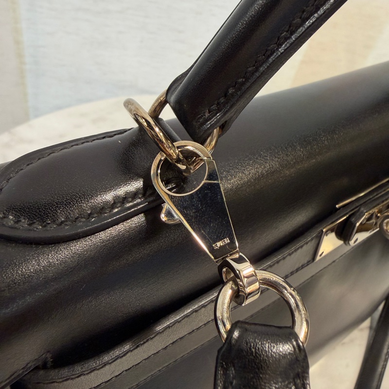 Hermes 黑Box皮銀釦Kelly 32-7