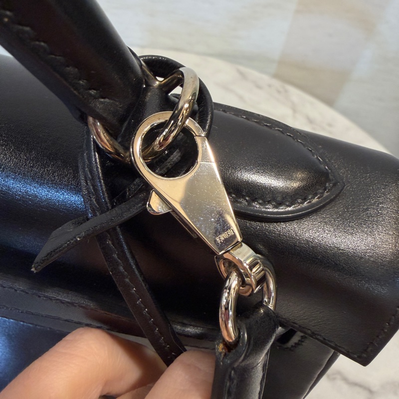 Hermes 黑Box皮銀釦Kelly 32-8