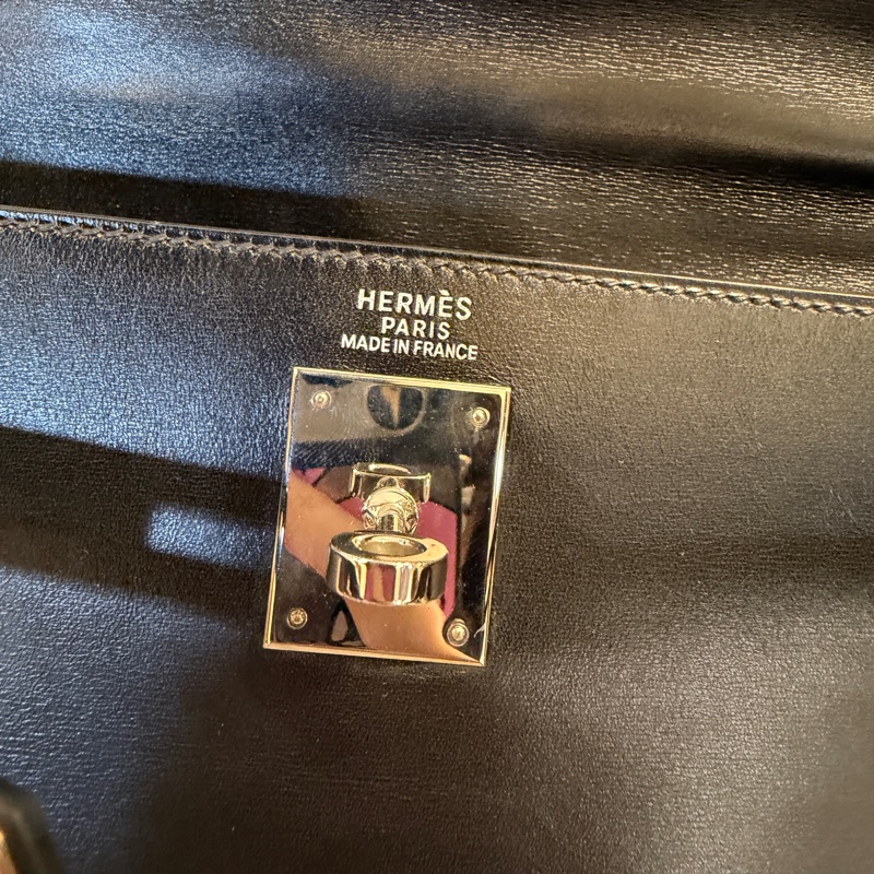 Hermes 黑Box皮銀釦Kelly 32-11