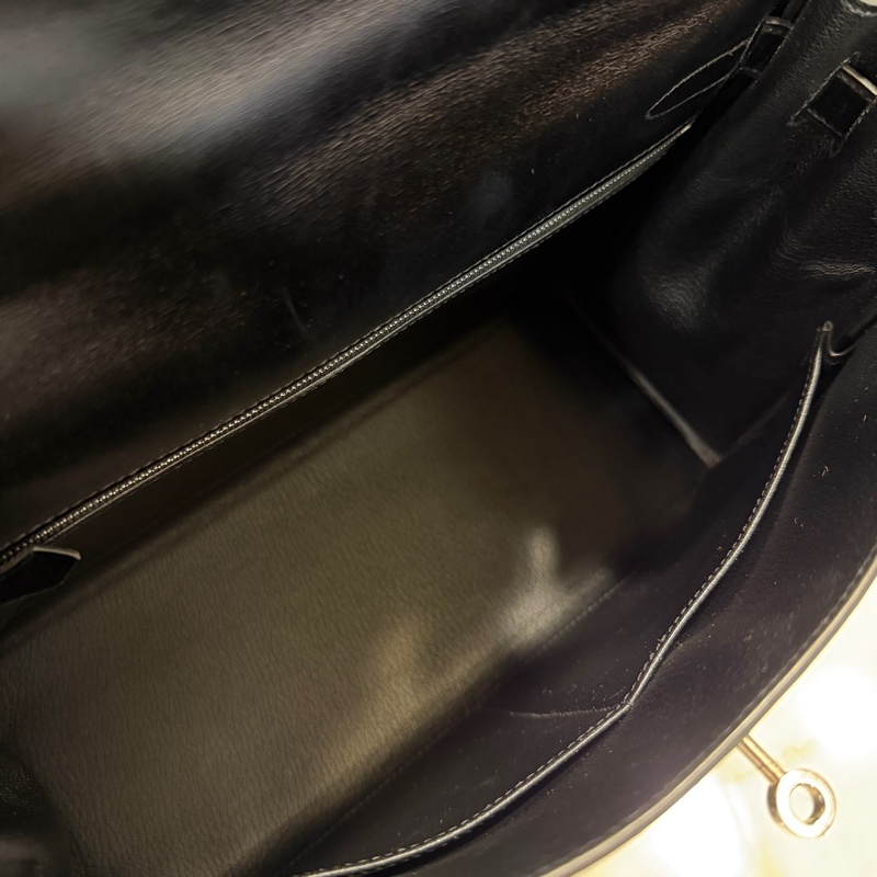 Hermes 黑Box皮銀釦Kelly 32-15