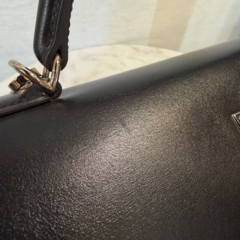 Hermes 黑Box皮銀釦Kelly 32-17