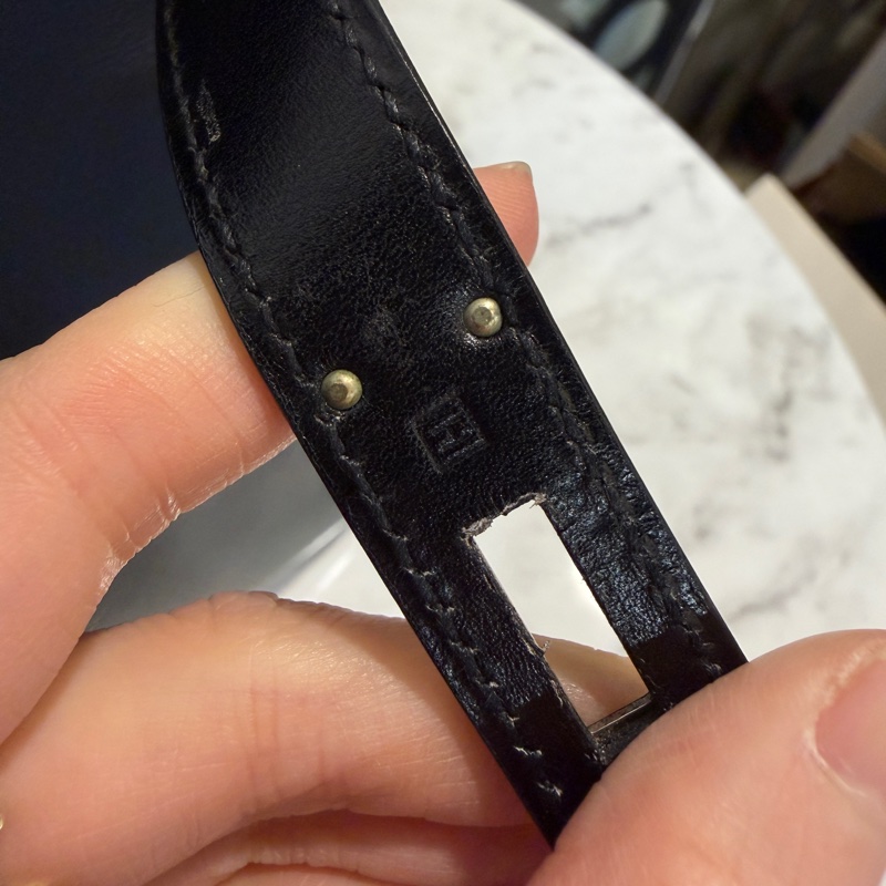 Hermes 黑Box皮銀釦Kelly 32-18