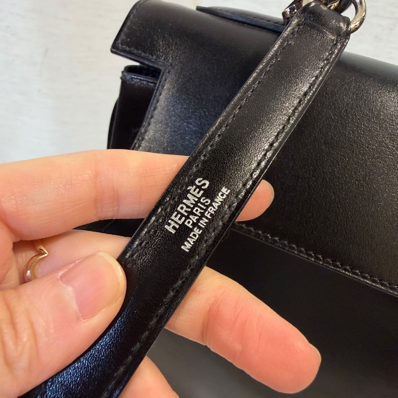 Hermes 黑Box皮銀釦Kelly 32-25