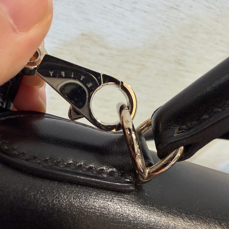 Hermes 黑Box皮銀釦Kelly 32-28