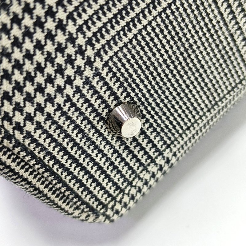 DIOR Lady Dior中號灰色帆布戴妃包手提包銀色五金-9