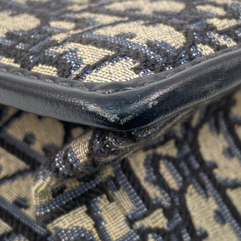 △ Dior 迪奧 Navy And Beige Canvas 30 Montaigne Oblique Chain Shoulder Bag 深藍色和淺褐色帆布鎖鏈肩背袋 - 257027149-10