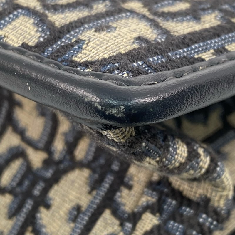 △ Dior 迪奧 Navy And Beige Canvas 30 Montaigne Oblique Chain Shoulder Bag 深藍色和淺褐色帆布鎖鏈肩背袋 - 257027149-11