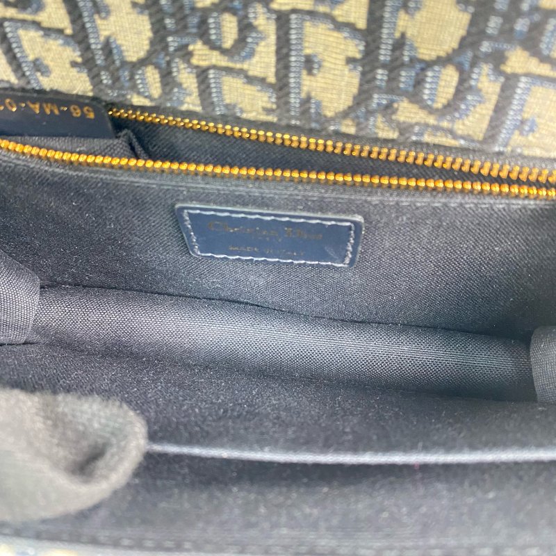 △ Dior 迪奧 Navy And Beige Canvas 30 Montaigne Oblique Chain Shoulder Bag 深藍色和淺褐色帆布鎖鏈肩背袋 - 257027149-15