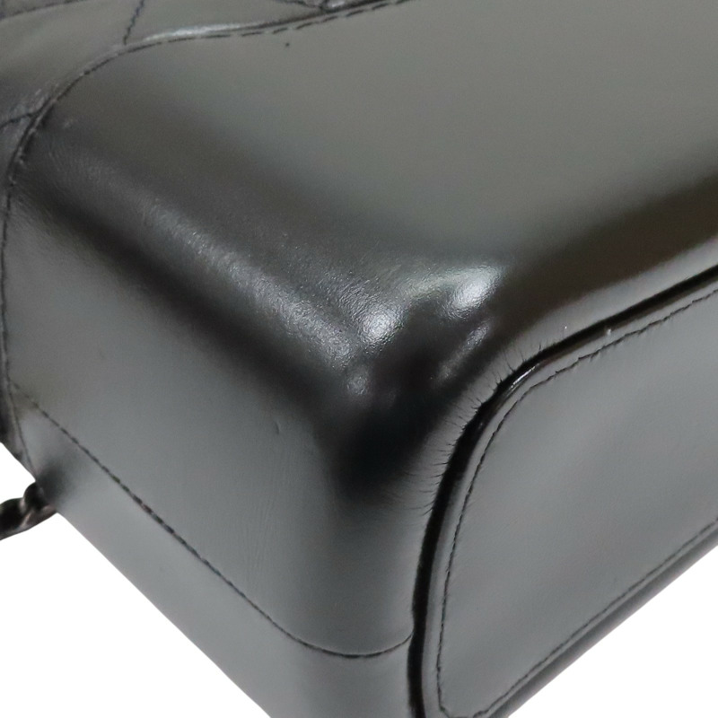 黑色 菱格紋 牛皮 Gabrielle Hobo 流浪包 鏈帶 肩背包【CHANEL 香奈兒】 A93824-14