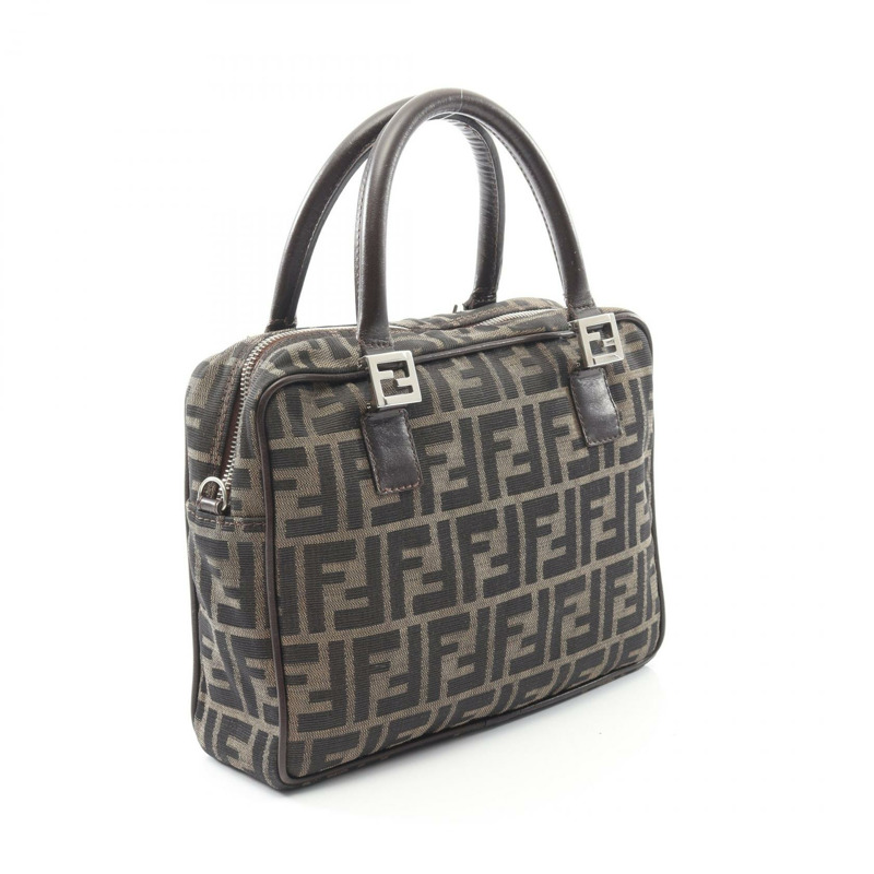 FENDI Zucca 肩挎包 帆布皮革 棕色 二手 女士-1