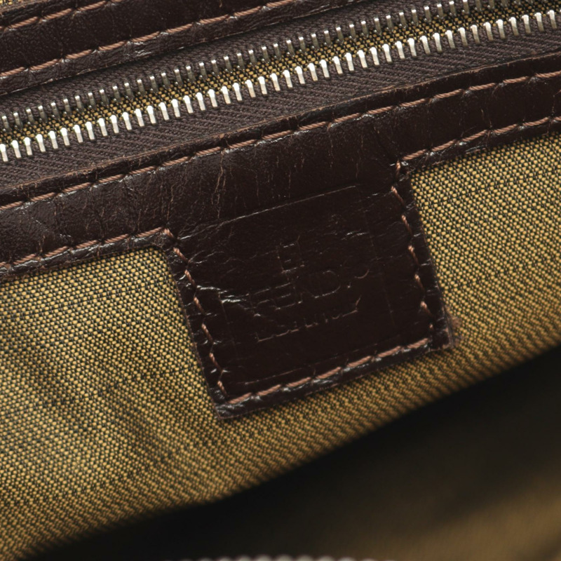 FENDI Zucca 肩挎包 帆布皮革 棕色 二手 女士-3