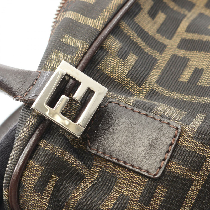 FENDI Zucca 肩挎包 帆布皮革 棕色 二手 女士-9