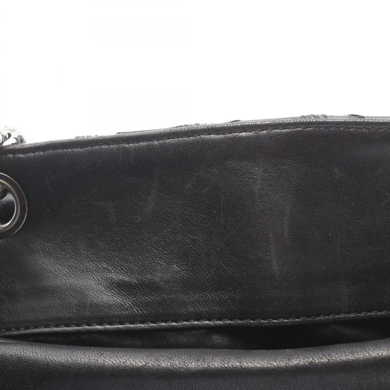 香奈兒 (CHANEL) 女士黑色漆皮羊皮手提包-6