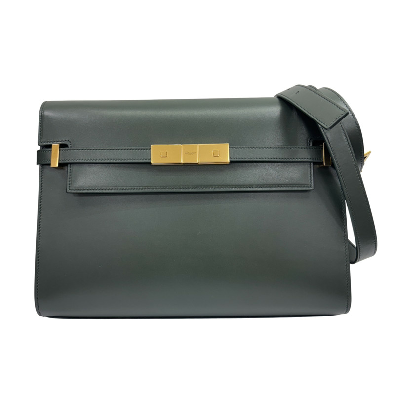 綠色 牛皮 Manhattan 肩背包【SAINT LAURENT 聖羅蘭】 579271-0