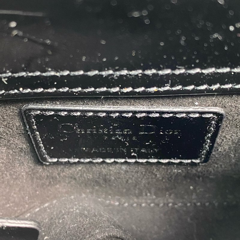 △ Dior 迪奧 Micro Lady Black Patent Leather 2Way Bag 黑色漆皮兩用袋 -257027337-15