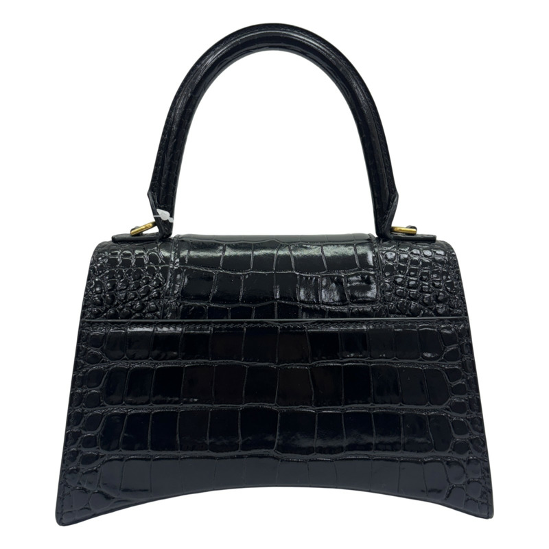黑色 鱷魚皮 Hourglass XS 兩用包【BALENCIAGA 巴黎世家】 592833-2