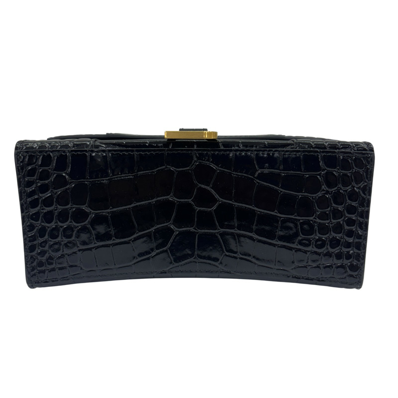 黑色 鱷魚皮 Hourglass XS 兩用包【BALENCIAGA 巴黎世家】 592833-3