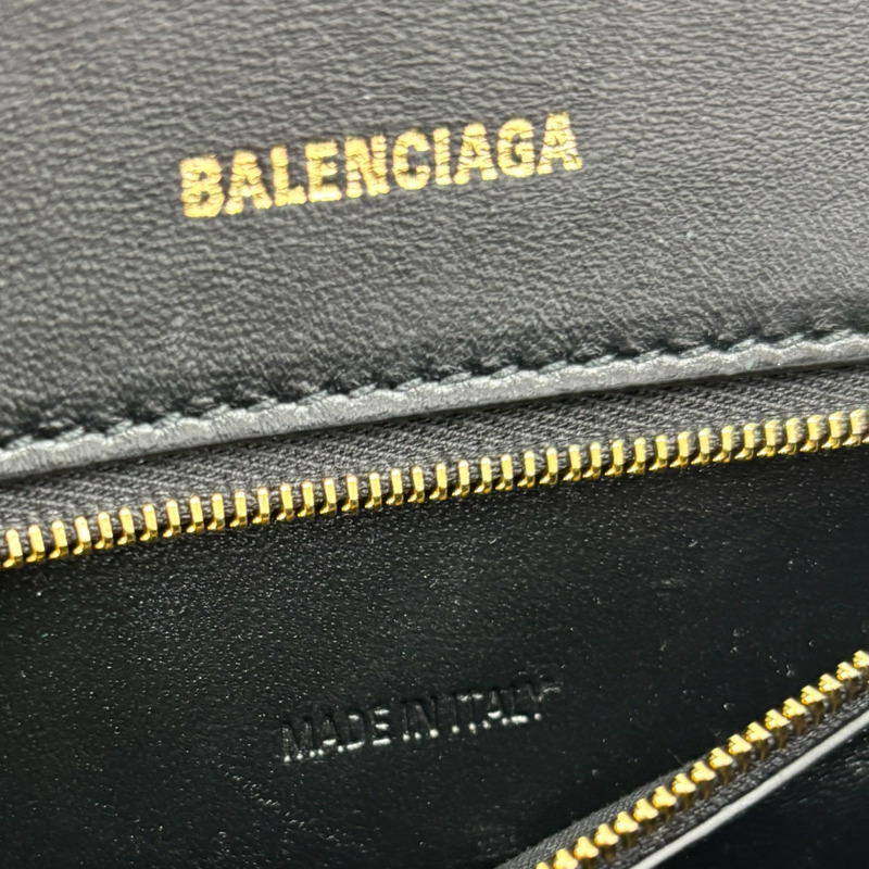 黑色 鱷魚皮 Hourglass XS 兩用包【BALENCIAGA 巴黎世家】 592833-6